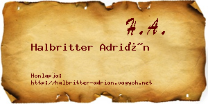 Halbritter Adrián névjegykártya